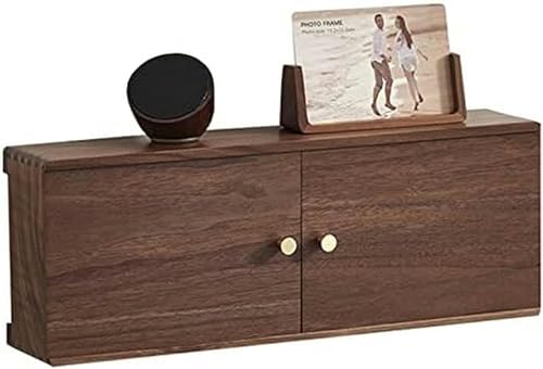 Image of WRTYHGVGT Router Storage Box,Floating Shelf Wall Mounted WiFi Router Storage Box TV Cabinet Set Top Box Rack Decorative Storage Rack for Bedroom, Living Room Stands, 48x10x18cm