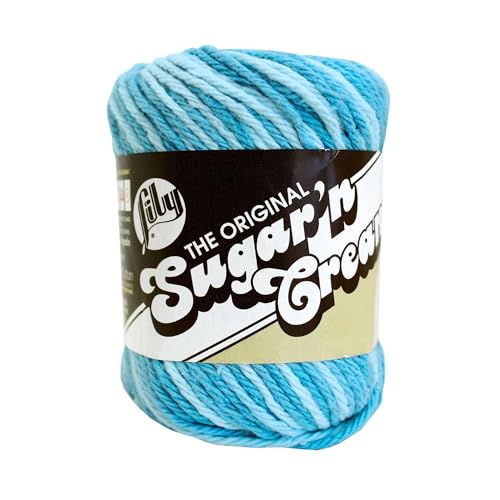 Image of Lily Sugar 'N Cream The Original Ombre Yarn, 2oz, Gauge 4 Medium, 100% Cotton, Swimming Pool - Machine Wash & Dry