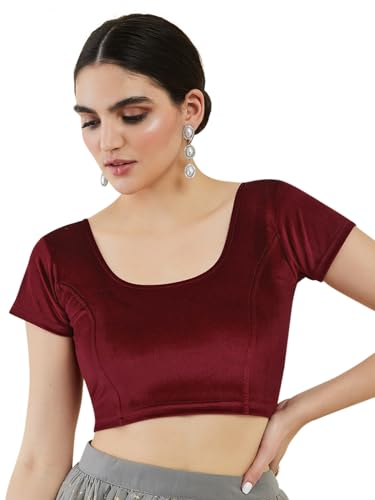 Chandrakala Velvet Blouses for Women Sarees,Stretchable, (B104-P)2