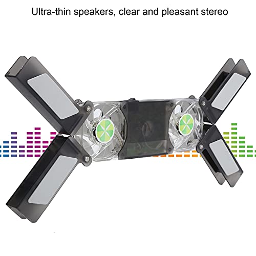 Base para laptop cooler pad con 2 ventiladores y altavoz miniatura 5