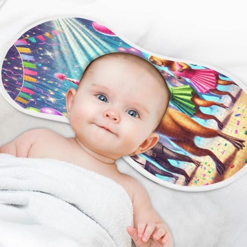 Capybara Party Balloons Baby Burp Cloths Muslin Soft Burp Cloth Rags Cotton Burp Clothes Absorbent for Unisex Boy Newborn Girl 1 Pack 22x11 Inches4