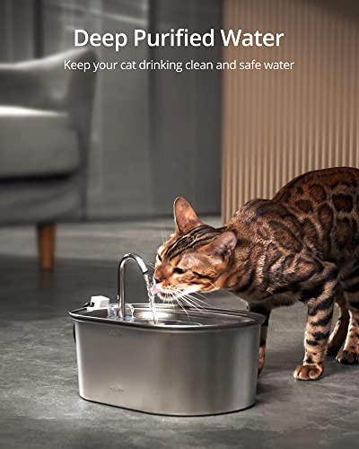 Image of Cat Water Fountain Filters, 6 Filters & 2 Foam Pads, for Steel Fountain