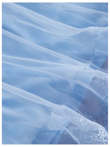 Floerns Women's High Waist Embroidery Mesh Layered Hem Bowknot Y2k Mini Skirt4