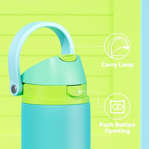 Image of 24 oz Insulated Water Bottle for Men: Meoky Stainless Steel Water Bottle with 2-in-1 Straw and Spout Lid - Leak Proof, Cold for 24 Hours, Fits in Car Cup Holder, BPA-Free for Sports Travel, Teal