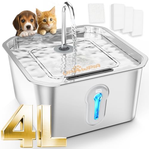 UPAWPIA 4L Stainless Steel Cat Water Fountain