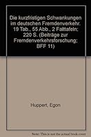 Die Kurzfristigen Schwankungen Im Deutschen Fremdenverkehr 3428019679 Book Cover