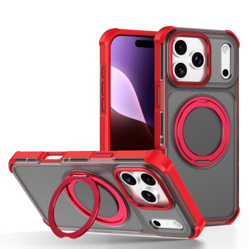 Coque iPhone 17 Pro rouge silicone rigide arrière anneau métal