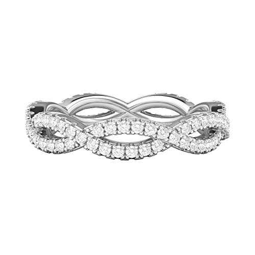Sterling Silver Full Infinity Twist Simulated Diamond or Genuine Moissanite Eternity Ring Wedding Band Matching Ring2