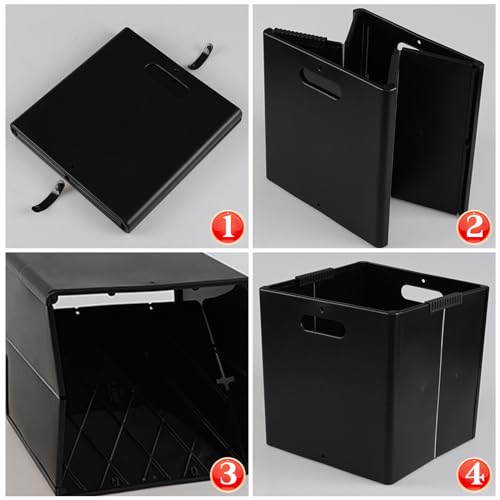 Dehouse 4 Pack Plastic Collapsible Storage Cube Boxes with Handle, Foldable Square Storage Unit Box, Black - Image 4
