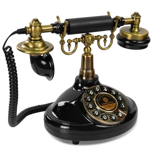 Home Creative Audio Guest Book Wedding Phone,Audio Guestbook Phone Vintage Style Audio Message Voicemail for Graduation Retirement Party Birthdays Baby Shower Special Occasions (Black)