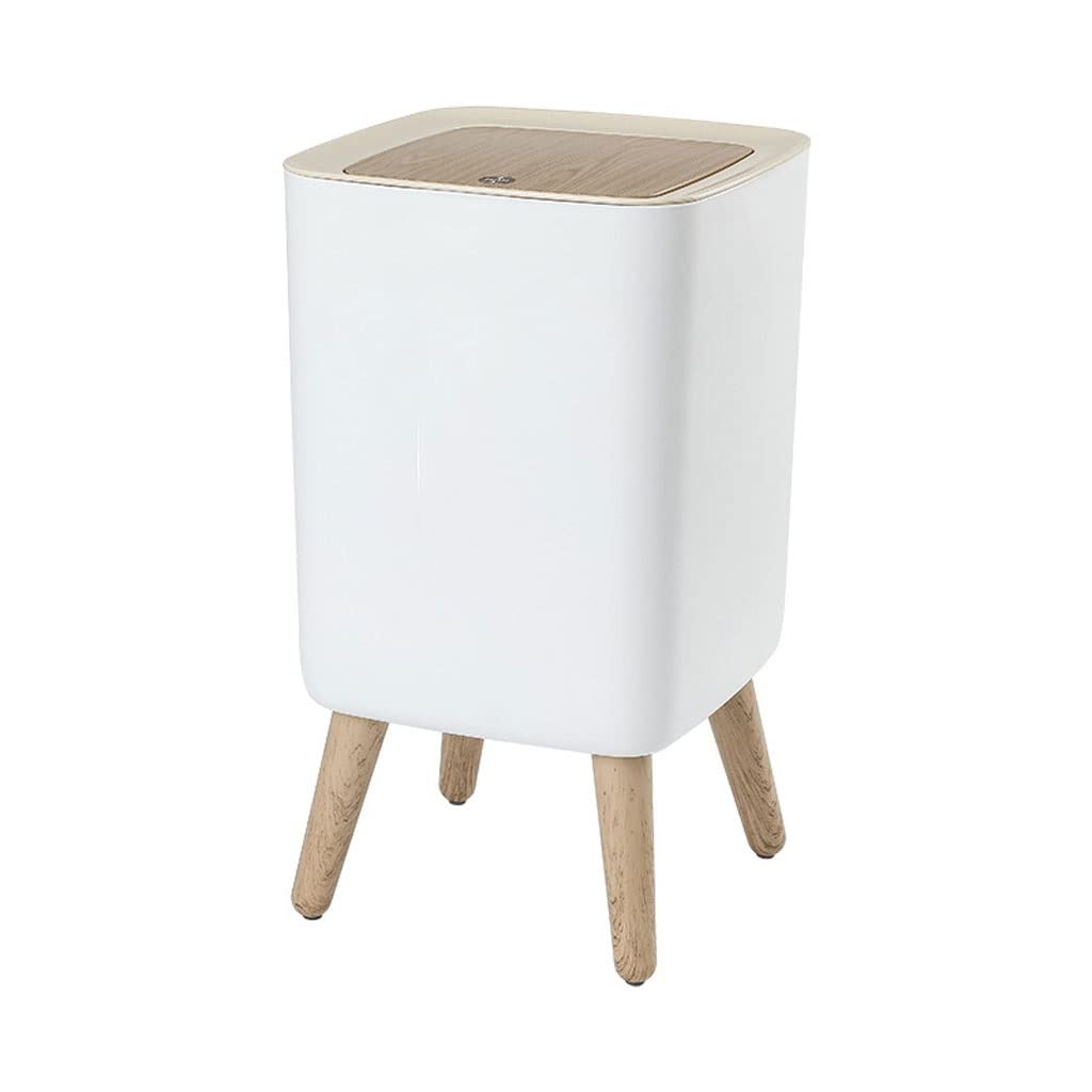 Bote de basura con tapa de prensa para baño y cocina con contenedor interior de plástico 6