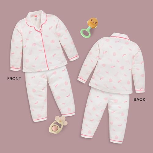 Image of LuvLap Baby Boys & Girls Night Suit Regular Fit 100% Cotton Full Sleeve Nightsuit Pack of 1