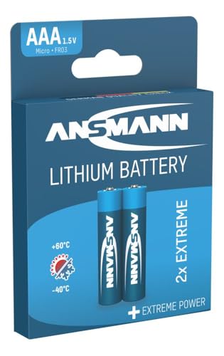 ANSMANN Extreme Lithium Batterie AAA Micro 2er Pack - 1,5V, LR3 - hohe Kapazität, extrem leich, 700% mehr Power