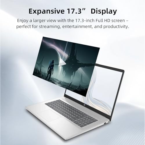 Image of HP 17 Laptop - AMD Ryzen 5 7430U Processor, 17.3inch 250 Nits FHD IPS Display, Webcam, Wifi6, Numeric Pad, Windows 11 Pro Computer PC for Business & Students (64GB RAM 2TB SSD)