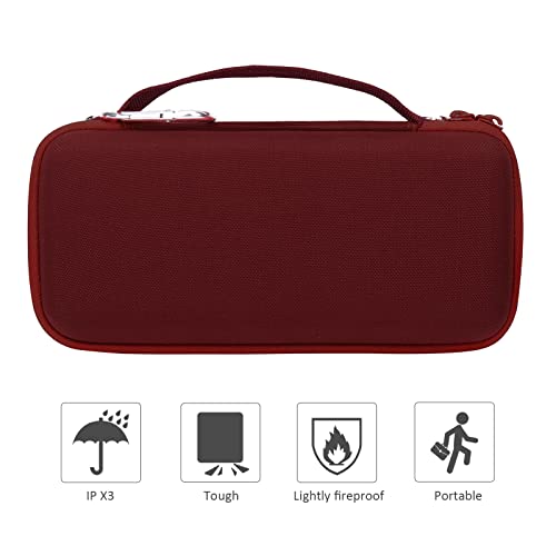 Image of co2CREA Hard Travel Case for Bose SoundLink Flex 2 /1 Speaker, Carmine Red | Carabiner Attachment, Comfortable Hand Strap, Detachable Shoulder Strap, Accessory Organization, Secure Protective Storage