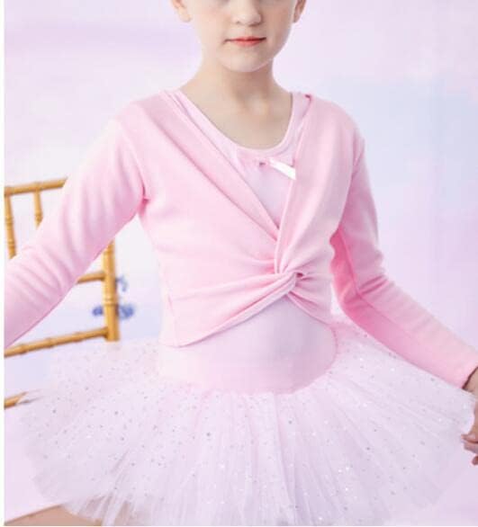 Kids Girls Long Sleeve Cardigan Shrug Front Knot Wrap Top Dance Dress Cover Up3