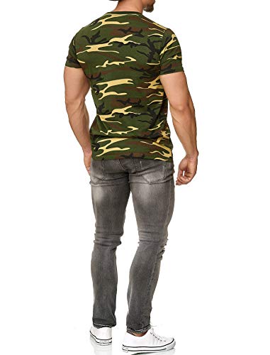 Happy Clothing Herren Camouflage T-Shirt Army Military Bundeswehr Tarnfarben Grün, Größe:3XL, Farbe:Camouflage - 3