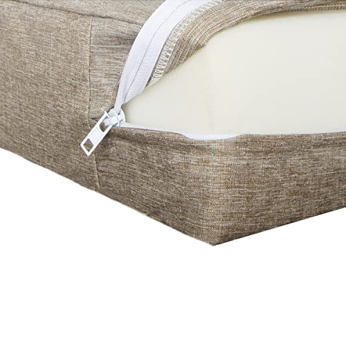 Youngseahome Patio Seat Cushion Covers,Washable Slip Covers Replacement,Waterproof Outdoor Furniture Chair Cushion Pillow Seat Cover For Couch,Garden,Sofa,Flax,24"×24"×4"(4 Covers Only) #TOP6