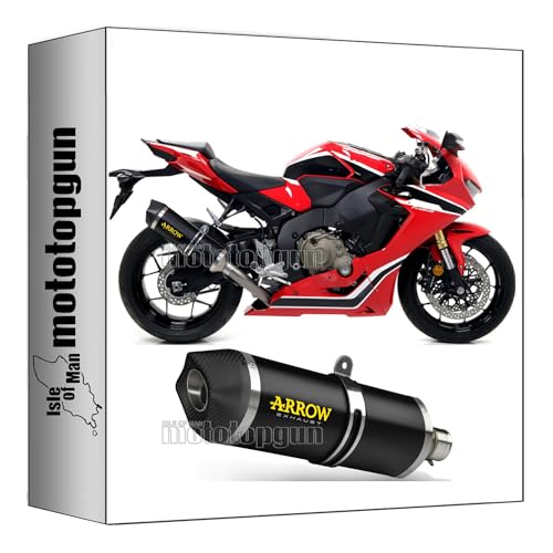 Made in Italy scarico omologato arrow race-tech in alluminio nero con fondello in carby compatibile con honda cbr 1000 rr 2017 2018 2019 mototopgun 71869akn + 71679mi