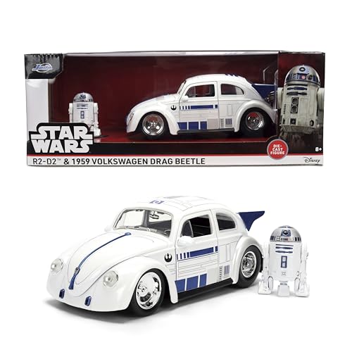 Jada Star Wars R2-D2 with 1959 Volkswagen Drag Beetle 1:24 Die-Cast Vehicle & 2.5-Inch Figure Toys