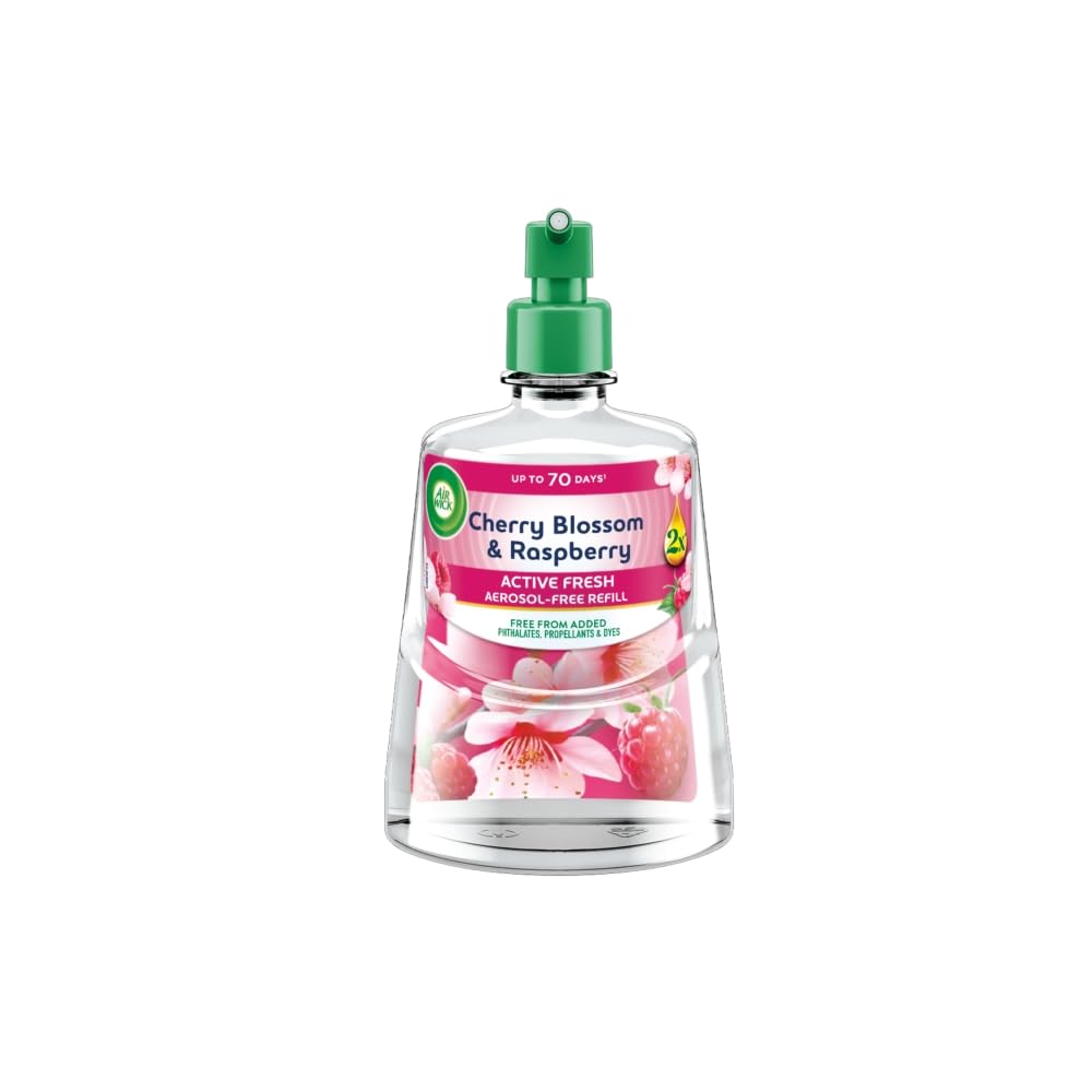 Air Wick Cherry & Raspberry エアゾールフリー自動スプレー詰め替え228ml、最大70日間持続、芳香剤