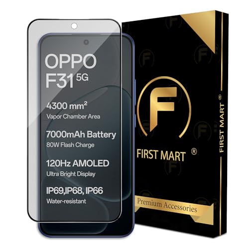 Image of FIRST MART Military-Grade Matte Tempered Glass for Oppo F31, F31 Pro, F33 and F33 Pro - 9H Screen Protector, Anti-Glare Protection, Scratch-Resistant, Bubble-Free (1 Pack)