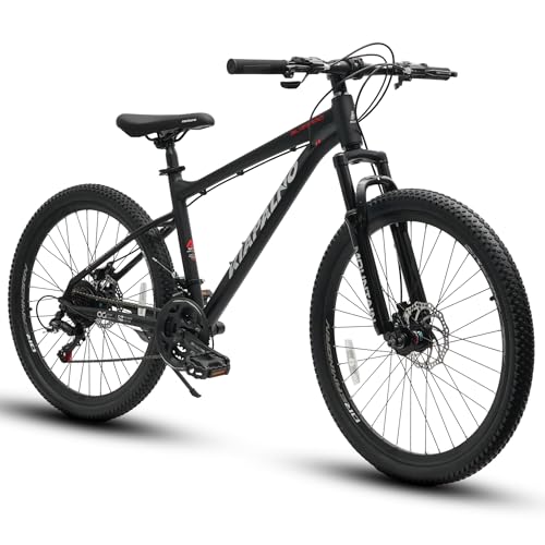Ecarpat 26 Inch Mountain Bike Aluminum Frame, Women Men's 21 Speed Mountain Bike with Disc Brakes and Front Suspension, Sport Teens Bicycle for Snow Short Trip Camping, Choice
