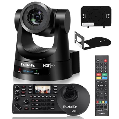 Image of FoMaKo NDI PTZ Camera Bundle,NDI 6 & NDI HX3 Certified, AI Auto-Tracking Gen 3, 30X Optical Zoom, NDI PTZ Controller,for Church Worship,KN30A+KC608,BN301