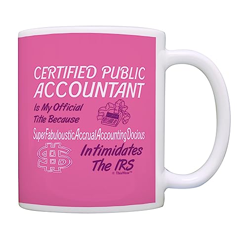 ThisWear Funny Accountant CPA Gift Official Title Too Pretentious Gift 11oz Ceramic Coffee Mug with Handle