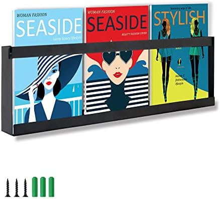 2x Acryl Wandregal Magazinehalter - Schwebende Regal 60cm Orange Für Bücher & Zeitschriften