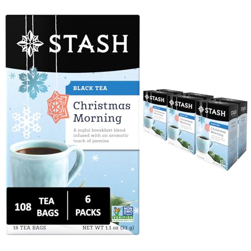 Image of Stash Christmas Morning Black Tea, Non-GMO, 18 Tea Bags (Pack of 6)