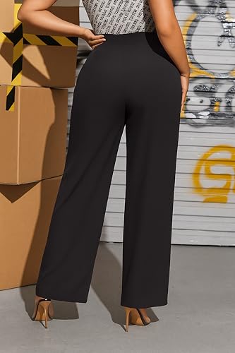 Image of Lycra Trouser for Women - Straight Fit Ankle Length Formal Pant for Office & Casual Wear, Classy Solid Pattern & Plain Design, Comfortable & Stretchable (in, Numeric, 30, Black)