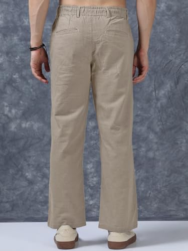 Image of Vogaan Men's Cotton Blend Casual Trousers Pants | Stylish Comfortable Trousers for Office Work and Outings