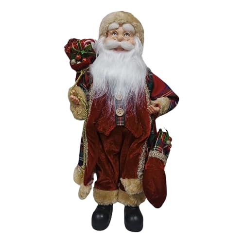 Papai Noel Natalino em Pé Vermelho e Verde 45cm Florarte