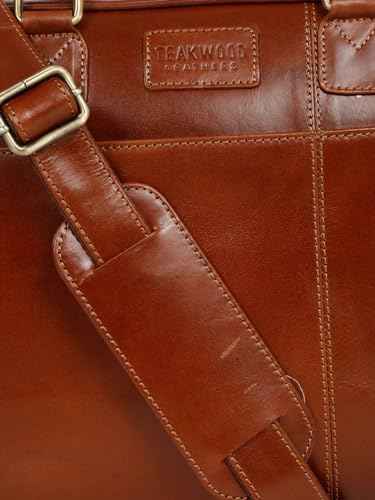 Image of TEAKWOOD LEATHERS Unisex Tan Solid Leather Bag