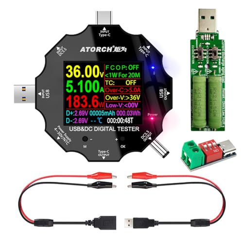 USB C Tester, 3 in 1 Type C DC5.5 USB