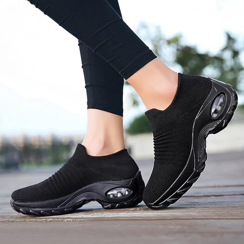 Image of Non Slip Work Shoes Women, Slip On Sneakers Women,Work Shoes Walking Gym Nurse Mesh Casual Fashion Sneakers Comfort Breathable Lightweight