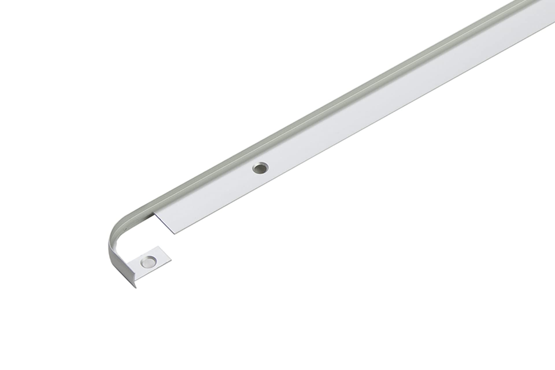 CEZAR Listwa końcowa blat roboczy aluminiowa listwa kuchenna z otworami, wysokość: 28 mm, długość: 0,62 m srebrna