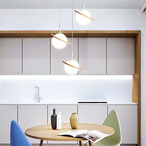 Lámpara colgante planeta de nogal para iluminación interior de diseño 3
