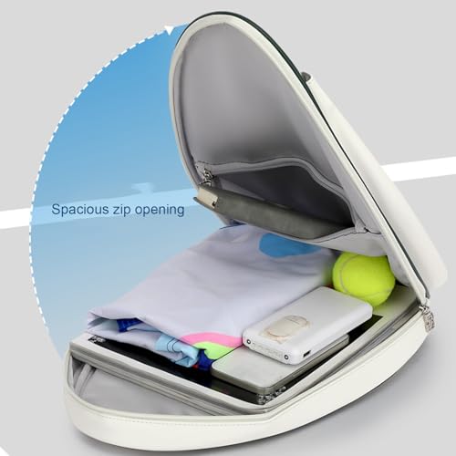 Bolsa de deporte para gimnasio y tenis en piel sintética blanca con asa de hombro 2