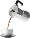 Vremi Stovetop Espresso Maker - Moka Pot Coffee Maker for Gas or Electric Stove Top - 6 Cups Demitasse Espresso Shot Maker for Italian Espresso Cappuccino or Latte - Silver