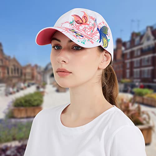 Women Baseball Caps, Adjustable Breathable Embroidered Sun Hat For Sport Golf Mesh Sunbonnet Outdoor White #TOP2
