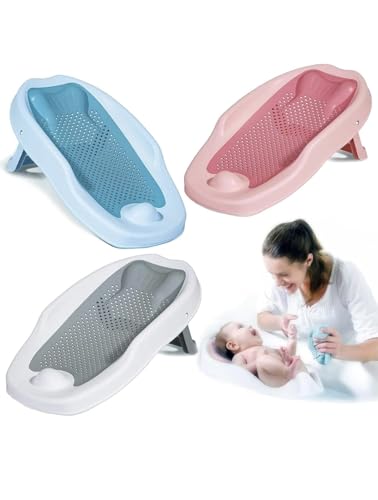 Image of Premium Folding Baby Bath Tub for Newborn Babies Bather Anti Slip Silicone 0-4 Months Support Baby Bath Chair (Baby Bath Chair Grey)