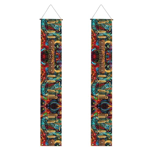 Cartel de porche con estampado de guitarra artística, pancarta al aire libre, decoraciones de Acción de Gracias, para todas las celebraciones