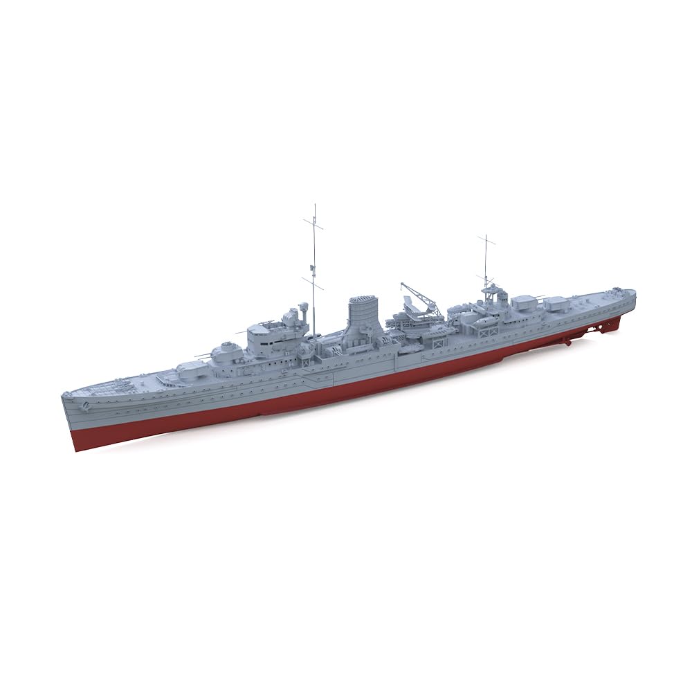 MRY-SFW SSC300602S-A 1/300 zestaw do budowy modelu wojskowego Royal New Zealand Navy HMNZS Leander 1942, lekki krążownik, pełny kadłub
