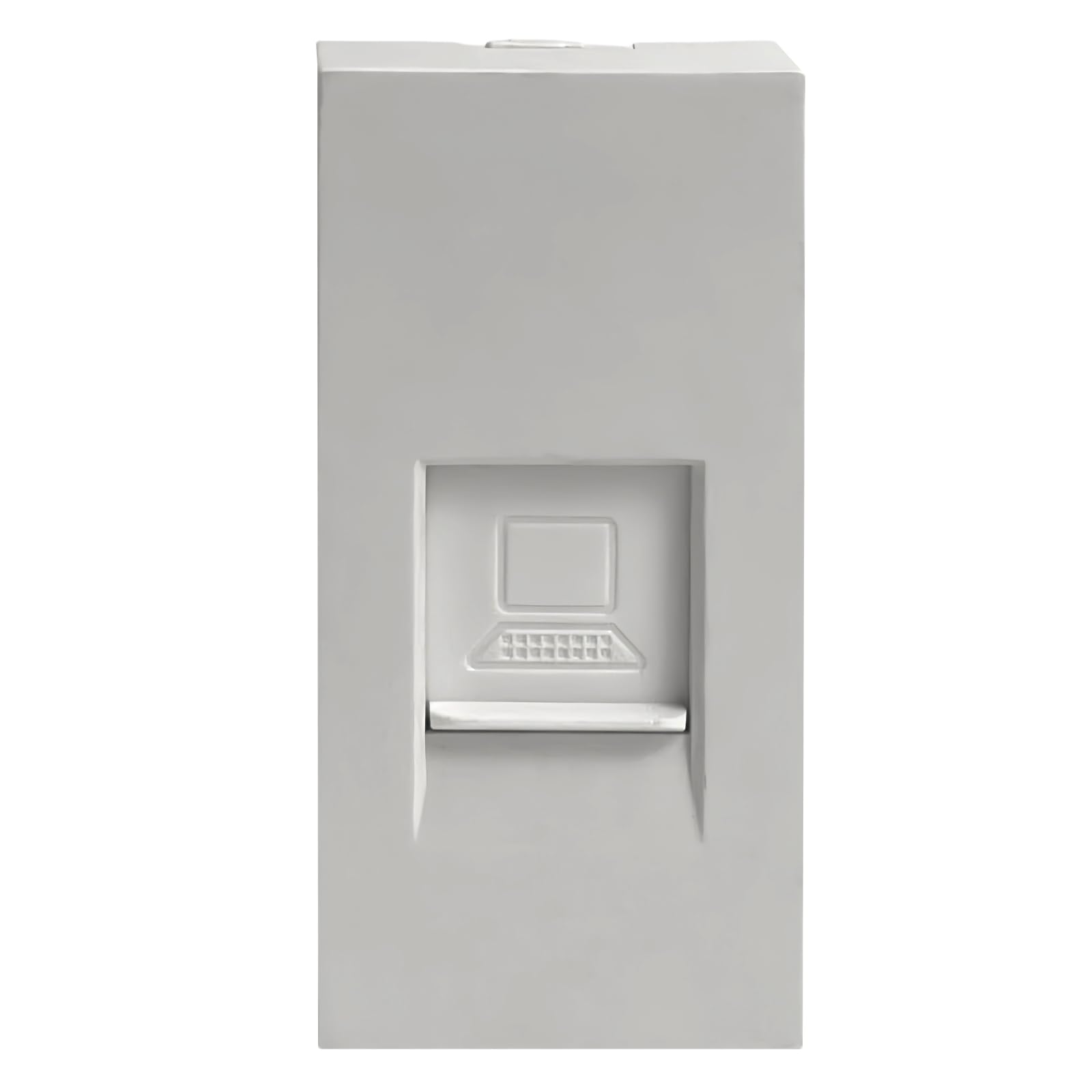 8mm Thick Stainless Steel Wall Socket Panel – 13A Single/Double Gang Power Outlet Switch, Compatible with UK/FR/EU/US/Universal Standard, Brushed Metal Finish, Durable Flush Mount (Computer-Socket)