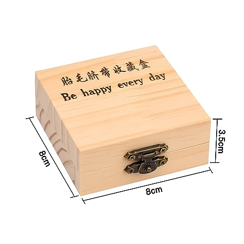 Bohue Nabelschnur Erinnerungsbox Nabelschnur Aufbewahrungsbox Holz Aufbewahrungsbox mit Glasflasche Kreative Sammelbox für Gedenkgeschenke Nabelschnur Fetale Haare Zähne – Bild 4