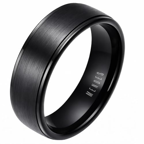 Bague homme tungstène noir idée cadeau anniversaire alliance de fiançailles