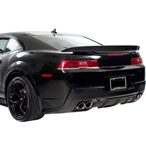 IKON MOTORSPORTS, Trunk Spoiler Compatible with 2014-2015 Chevrolet Camaro Coupe, OE Factory Style Painted #WA810T Ashen Gray Metallic ABS Plastic Rear Trunk Lid Spoiler Wing Lip - Thumbnail 2