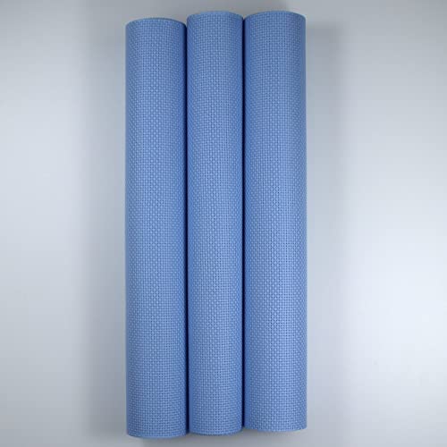 Image of KCS 3 pc of 15 inch x 18 inch Counted Cross Stitch Cotton Aida Cloth Needlework Fabric,11CT,Light Blue